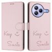Xiaomi Civi 5 Pro 5G Pink RFID Leather Phone Case with Smile Embossing - 2