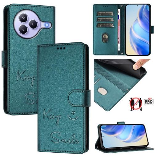 Xiaomi Civi 5 Pro 5G Peacock Green RFID Leather Phone Case - 1