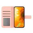 Redmi 14C 4G Pink Sun Flower Embossed Flip Leather Case with Lanyard - 3