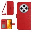 Redmi 14C 4G Sunflower Embossed Flip Leather Case with Lanyard Red - 1