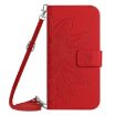 Redmi Note 14 5G Sunflower Embossed Flip Leather Case with Lanyard Red - 2