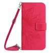 Redmi Note 14 Pro+ 5G Sunflower Embossed Flip Leather Case Rose Red - 2