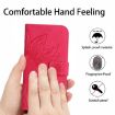 Redmi Note 14 4G Sun Flower Embossed Flip Leather Case Rose Red - 4
