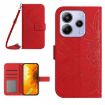 Redmi Note 14 4G Sun Flower Embossed Flip Leather Case with Lanyard - 1