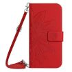 Redmi Note 14 4G EU Sun Flower Embossed Flip Leather Case (Red) - 2