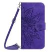 Redmi A5/Poco C71 Sunflower Embossed Flip Leather Case Dark Purple - 2