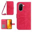 Redmi A5/Poco C71 Sunflower Embossed Flip Leather Case Rose Red - 1