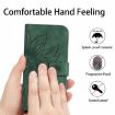 Redmi A5 4G Green Sunflower Embossed Flip Leather Case with Lanyard - 4