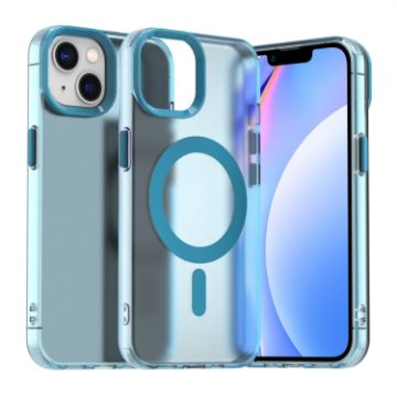 iPhone 14 Candy Magsafe PC Hybrid TPU Case - Blue - 1