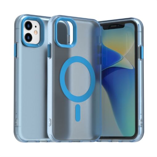 iPhone 12 Candy Magsafe PC Hybrid TPU Case - Blue - 1