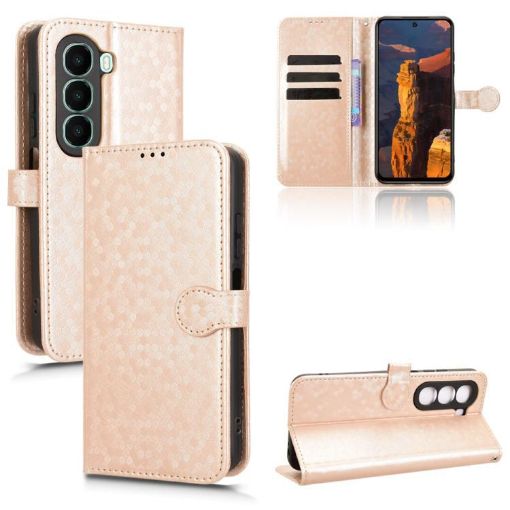 itel A95 5G Gold Honeycomb Dot Texture Leather Phone Case - 1