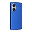Xiaomi Poco F7 5G Global Flip Leather Phone Case Blue - Carbon Fiber Texture - 3