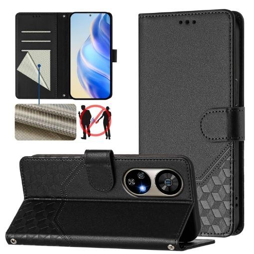 Ulefone Note 17 Pro Black RFID Leather Phone Case Honeycomb Embossing - 1