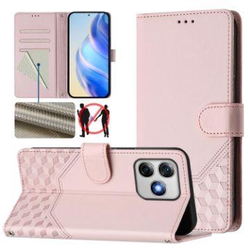 Ulefone Note 18 Ultra Pink RFID Leather Phone Case Honeycomb Embossing - 1