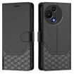 TCL 605/60 SE Black Honeycomb Embossing RFID Leather Phone Case - 2