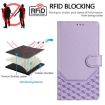 TCL 605/60 SE Light Purple Honeycomb RFID Leather Phone Case - 4
