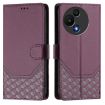 TCL 605/60 SE Violet Honeycomb Embossing RFID Leather Phone Case - 2