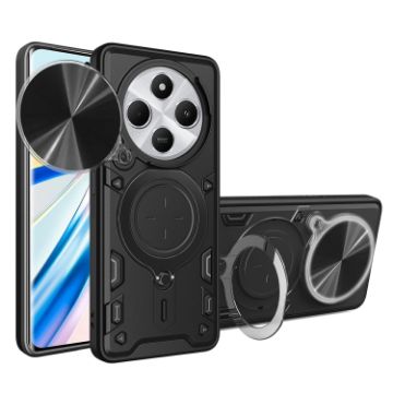 Redmi 14C 4G CD Texture Camshield Magnetic Holder Case Black - 1
