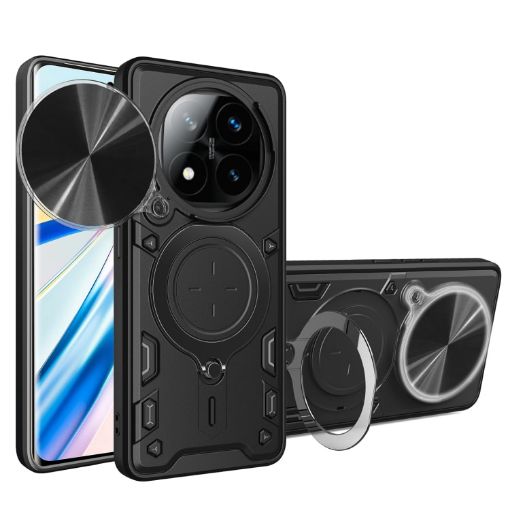 Redmi Note 14 Pro+ 5G Black Camshield Magnetic Holder Case - 1