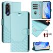 OnePlus Ace 5 Ultra Mint Green RFID Leather Phone Case - Honeycomb Design - 1