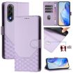 OnePlus Ace 5 Ultra RFID Leather Phone Case - Light Purple Honeycomb - 1