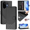 Vivo S30 Black Honeycomb Embossing RFID Leather Phone Case - 1