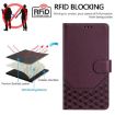 Violet RFID Leather Phone Case for vivo S30 - Honeycomb Embossing - 4