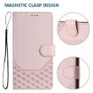Xiaomi 15S Pro 5G Pink Honeycomb Embossing RFID Leather Phone Case - 5