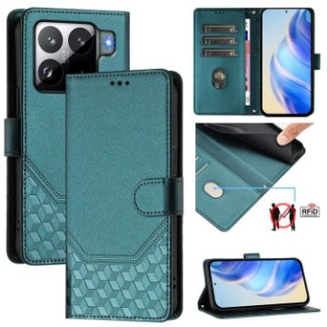 Xiaomi 15S Pro 5G Peacock Green RFID Leather Phone Case - 1