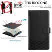 Realme 14 5G/14T 5G Honeycomb RFID Leather Phone Case - Black - 4