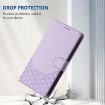 Realme 14 5G/14T 5G Honeycomb RFID Leather Case - Light Purple - 7