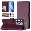 Realme 14 5G/14T 5G Violet RFID Leather Phone Case - Honeycomb Design - 1