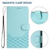 Realme 14x/V70/C75 5G Honeycomb RFID Leather Case - Mint Green - 5