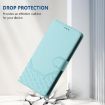 Realme 14x/V70/C75 5G Honeycomb RFID Leather Case - Mint Green - 7
