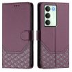 Realme 14x/V70/C75 5G Violet RFID Leather Phone Case - Honeycomb Design - 2