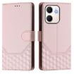 OPPO A5x 5G/4G Global Pink Honeycomb RFID Leather Phone Case - 2