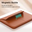 13-14" Black Multifunctional Laptop PU Magnetic Stand Bag with Mouse Pad - 8