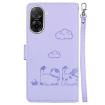 Redmi A5 4G 171.7mm Cute Cats RFID Leather Phone Case - Purple - 3