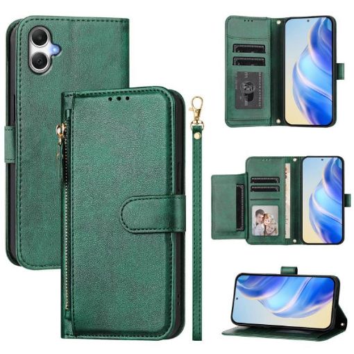 Samsung Galaxy A07 4G Green Leather Wallet Case with Multi-Card Slots - 1