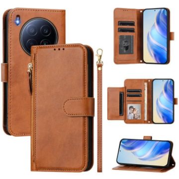 Tecno Camon 40 Premier Brown Leather Wallet Phone Case with Multi-Card Slots - 1