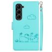 Infinix Hot 50 Pro+ 4G Green RFID Leather Phone Case with Cute Cats - 3