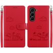 Infinix Hot 50 Pro+ 4G Red RFID Leather Phone Case with Cute Cats - 1