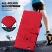 Infinix Hot 50 Pro+ 4G Red RFID Leather Phone Case with Cute Cats - 4