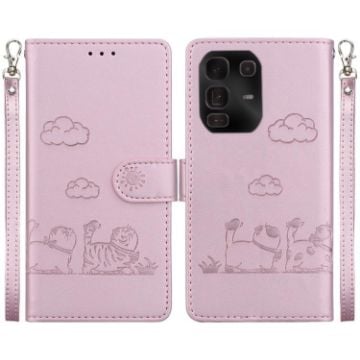 Infinix Note 50 Pro+ Rose Gold Cute Cats RFID Leather Phone Case - 1