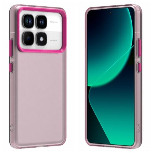 Red Shockproof Phone Case for Redmi K70 Ultra - Candy PC Hybrid TPU - 1