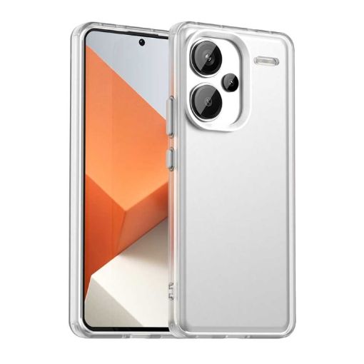 Redmi Note 13 Pro+ Shockproof Phone Case, Candy PC Hybrid TPU, White - 1