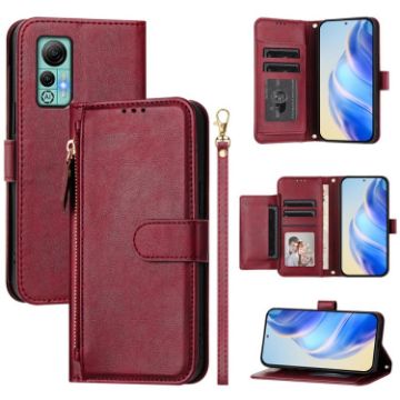 Ulefone Note 14 Leather Wallet Phone Case with Multi-Card Slots - Dark Red - 1