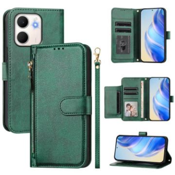 OPPO A5x 5G/4G Green Leather Wallet Phone Case with Multi-Card Slots - 1