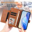 Realme 14/14T 5G Brown Leather Wallet Phone Case with Multi-Card Slots - 4