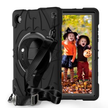 Samsung Galaxy Tab A8 Case with Bat Hand Grip Turntable Stand - Black - 1